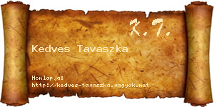Kedves Tavaszka névjegykártya